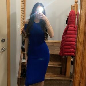 Michael Kors Royal Blue Cold Shoulder Dress